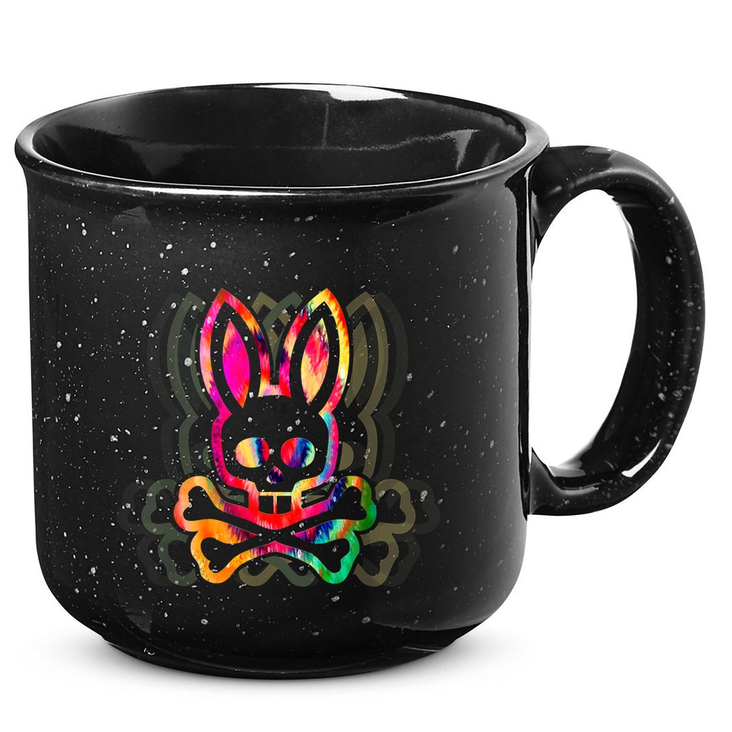 PsychedelicA Bunny Tie Dye Skull And Crossbones 15oz Campfire Ceramic Mug