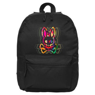 PsychedelicA Bunny Tie Dye Skull And Crossbones 16 in Basic Backpack