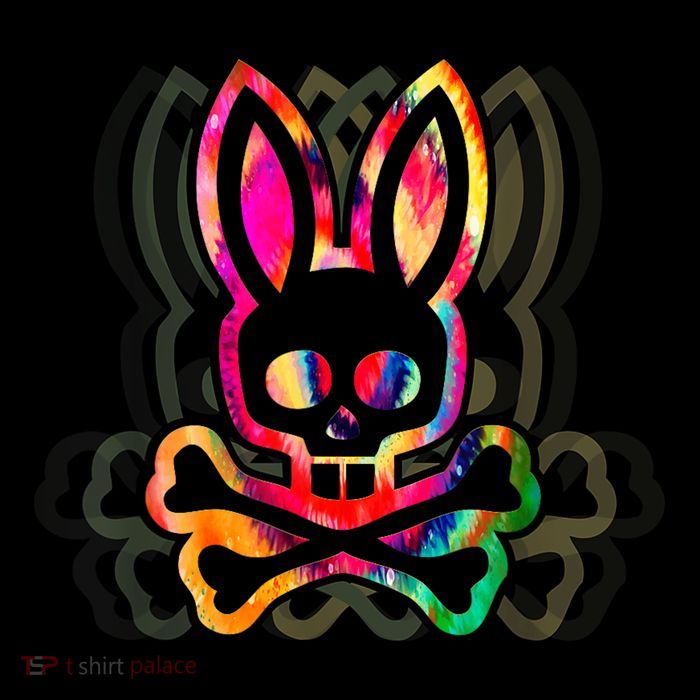 PsychedelicA Bunny Tie Dye Skull And Crossbones Tall Sweatshirt