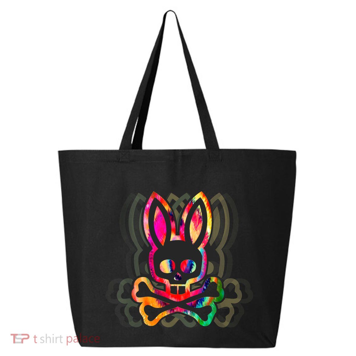 PsychedelicA Bunny Tie Dye Skull And Crossbones 25L Jumbo Tote