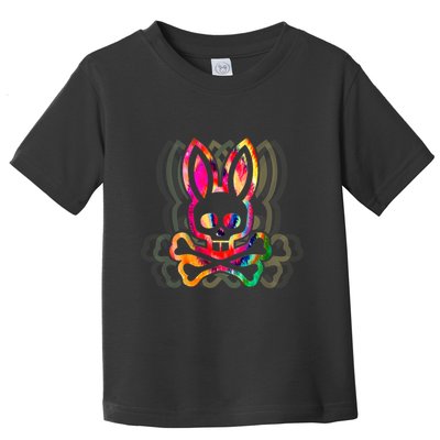 PsychedelicA Bunny Tie Dye Skull And Crossbones Toddler T-Shirt