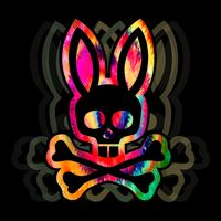 PsychedelicA Bunny Tie Dye Skull And Crossbones Zip Tote Bag
