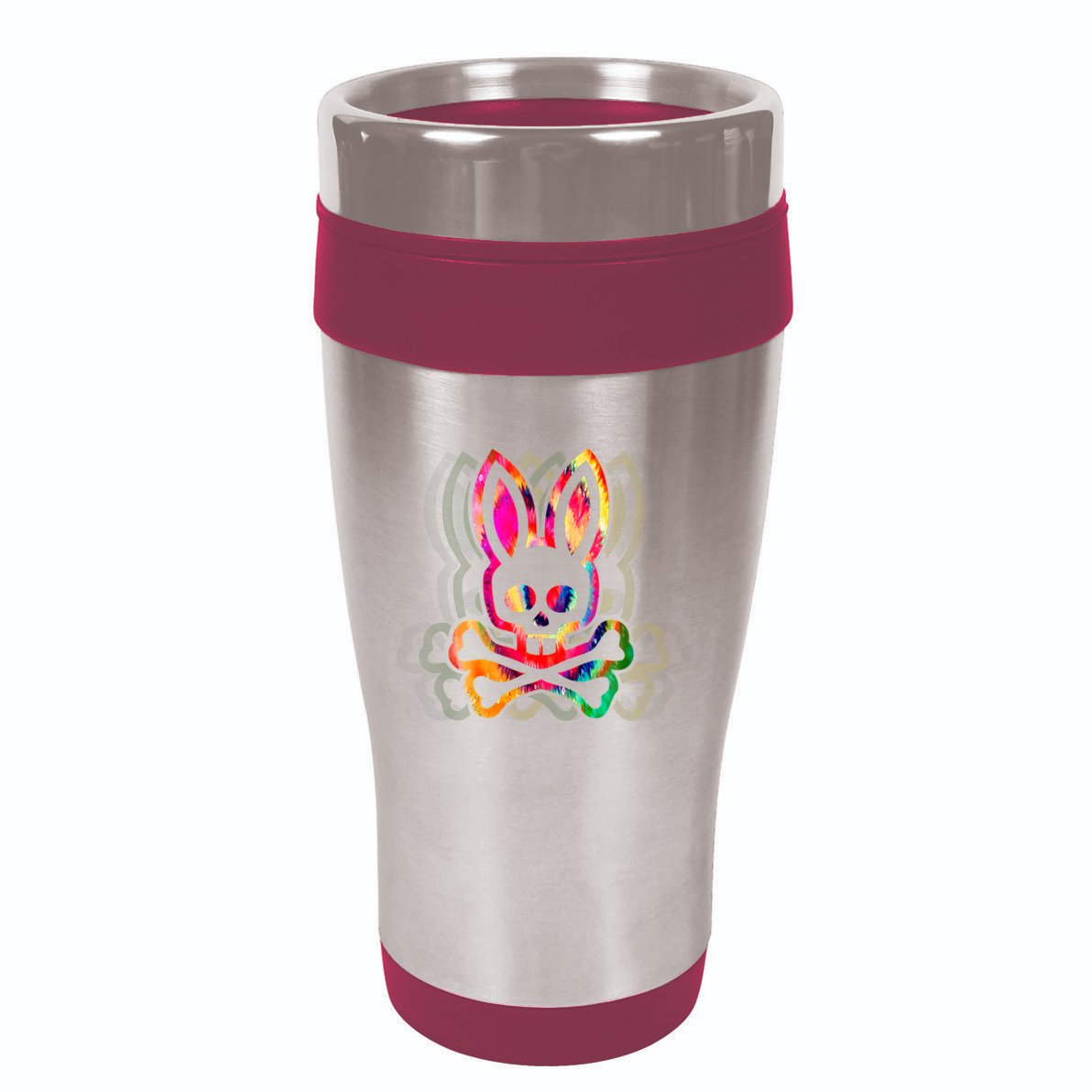 PsychedelicA Bunny Tie Dye Skull And Crossbones 16oz Travel Tumbler