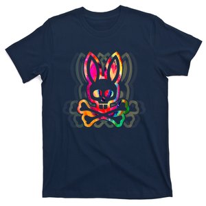 PsychedelicA Bunny Tie Dye Skull And Crossbones T-Shirt