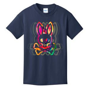 PsychedelicA Bunny Tie Dye Skull And Crossbones Kids T-Shirt