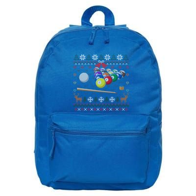 Pool Billiard Ugly Christmas Snooker Player 8 Ball Great Gift 16 in Basic Backpack
