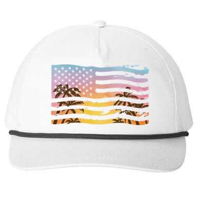 Patriotic Beach Usa Tropical Flag Snapback Five-Panel Rope Hat