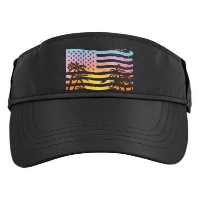 Patriotic Beach Usa Tropical Flag Adult Drive Performance Visor