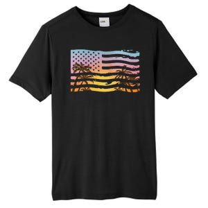 Patriotic Beach Usa Tropical Flag Tall Fusion ChromaSoft Performance T-Shirt