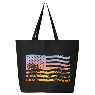 Patriotic Beach Usa Tropical Flag 25L Jumbo Tote