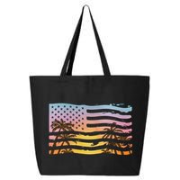 Patriotic Beach Usa Tropical Flag 25L Jumbo Tote