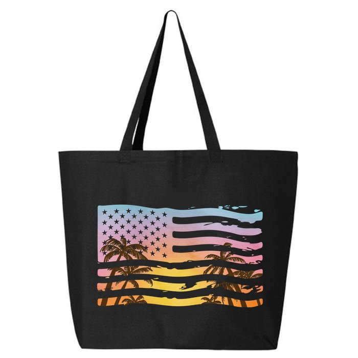 Patriotic Beach Usa Tropical Flag 25L Jumbo Tote