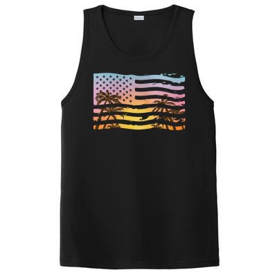 Patriotic Beach Usa Tropical Flag PosiCharge Competitor Tank