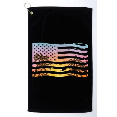Patriotic Beach Usa Tropical Flag Golf Towel