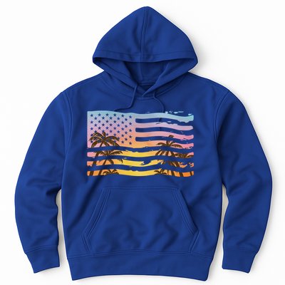 Patriotic Beach Usa Tropical Flag Hoodie
