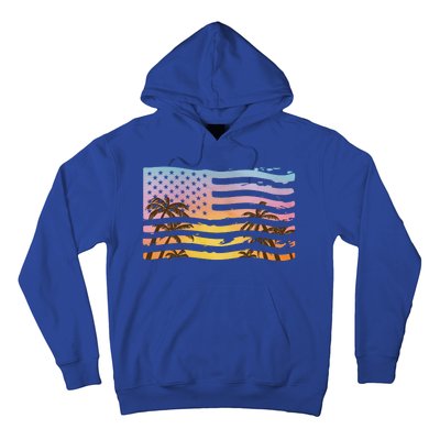 Patriotic Beach Usa Tropical Flag Hoodie