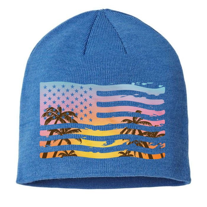 Patriotic Beach Usa Tropical Flag Sustainable Beanie