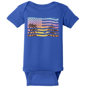 Patriotic Beach Usa Tropical Flag Baby Bodysuit