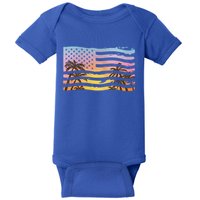 Patriotic Beach Usa Tropical Flag Baby Bodysuit
