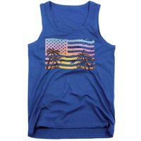 Patriotic Beach Usa Tropical Flag Tank Top