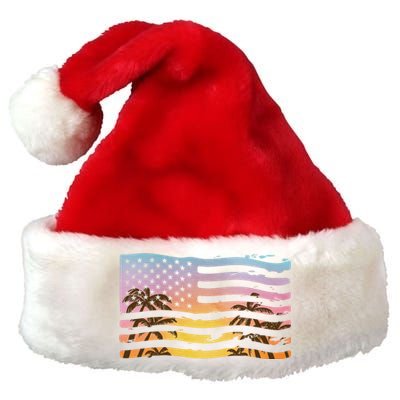 Patriotic Beach Usa Tropical Flag Premium Christmas Santa Hat