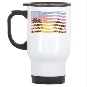 Patriotic Beach Usa Tropical Flag Stainless Steel Travel Mug