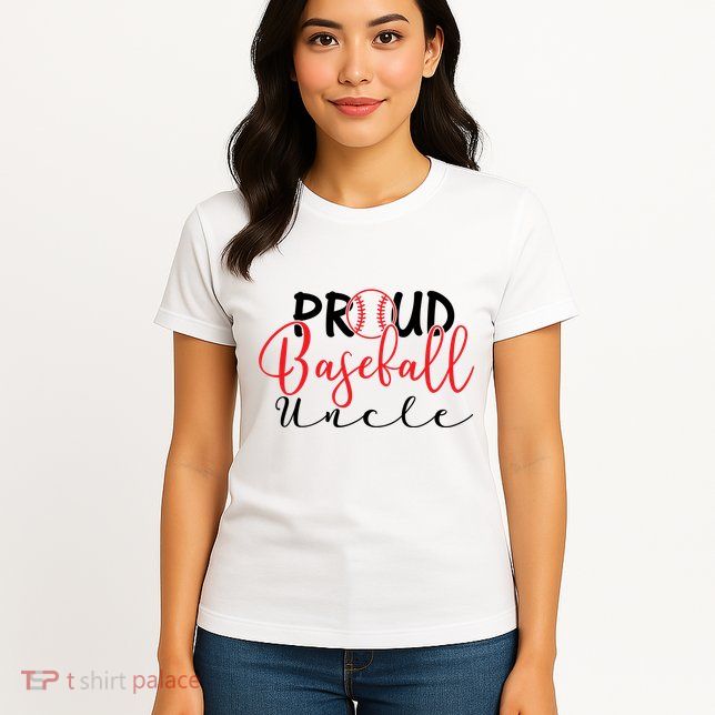 Proud Baseball Uncle For Family Matching Mother's Day Womens T-Shirt
