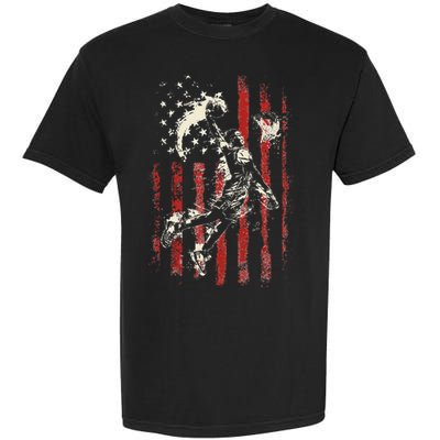 Patriotic Basketball Usa American Flag Garment-Dyed Heavyweight T-Shirt