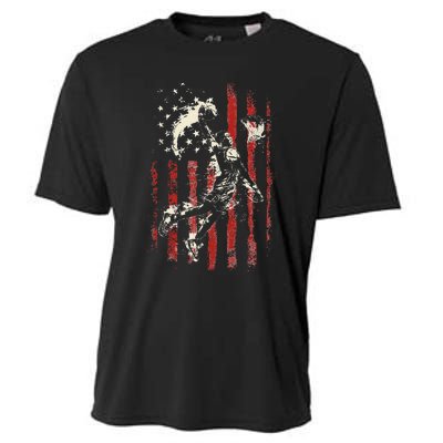 Patriotic Basketball Usa American Flag Cooling Performance Crew T-Shirt