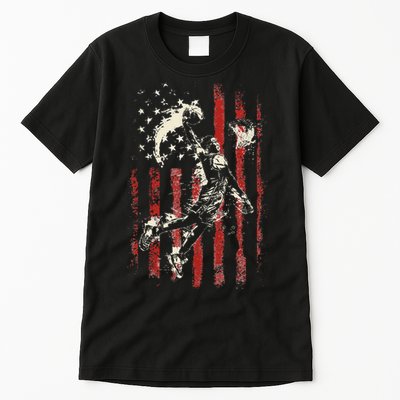 Patriotic Basketball Usa American Flag Tall T-Shirt