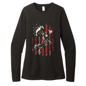 Patriotic Basketball Usa American Flag Womens CVC Long Sleeve Shirt