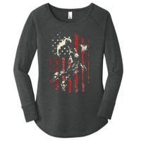 Patriotic Basketball Usa American Flag Women's Perfect Tri Tunic Long Sleeve Shirt