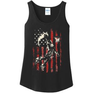 Patriotic Basketball Usa American Flag Ladies Essential Tank