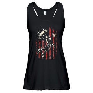 Patriotic Basketball Usa American Flag Ladies Essential Flowy Tank