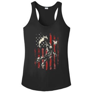 Patriotic Basketball Usa American Flag Ladies PosiCharge Competitor Racerback Tank