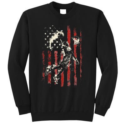 Patriotic Basketball Usa American Flag Tall Sweatshirt