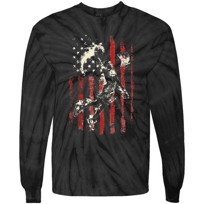 Patriotic Basketball Usa American Flag Tie-Dye Long Sleeve Shirt