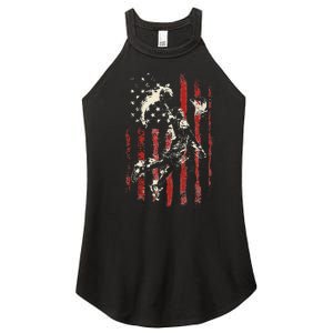 Patriotic Basketball Usa American Flag Women's Perfect Tri Rocker Tank