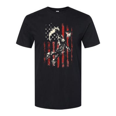 Patriotic Basketball Usa American Flag Softstyle CVC T-Shirt