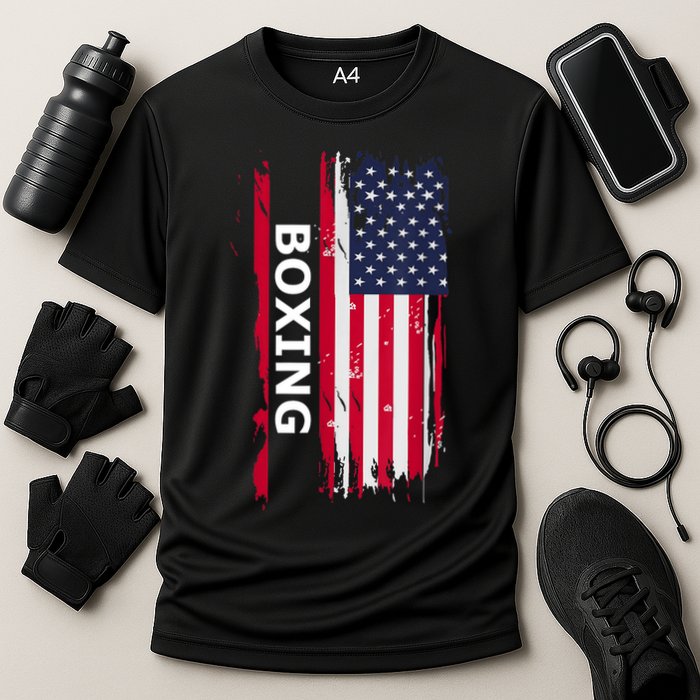 Patriotic Boxing USA Flag Apparel Cooling Performance Crew T-Shirt