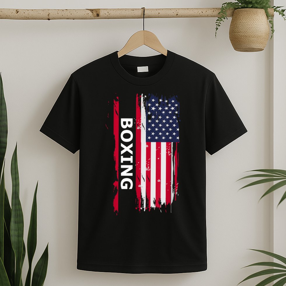 Patriotic Boxing USA Flag Apparel T-Shirt