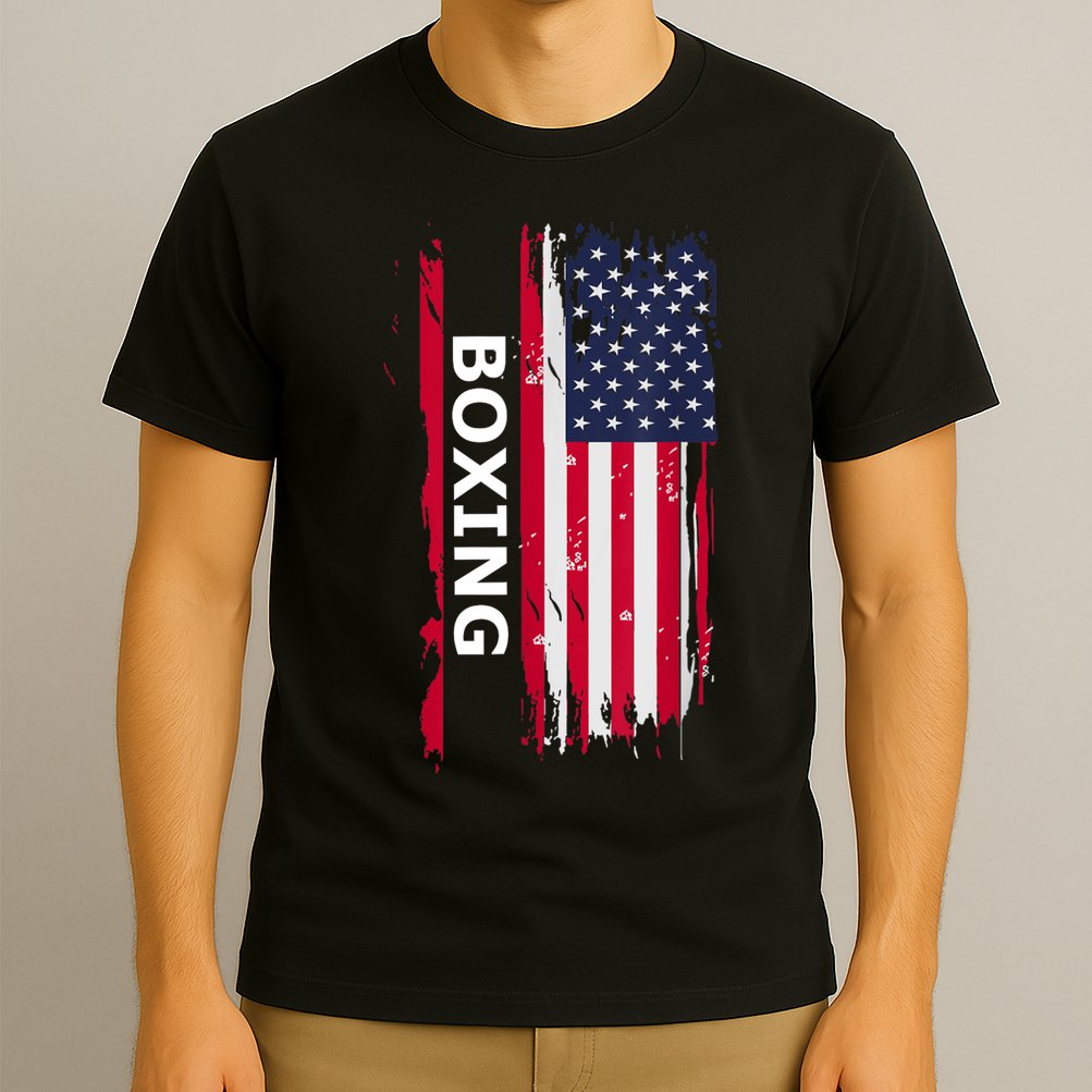 Patriotic Boxing USA Flag Apparel T-Shirt
