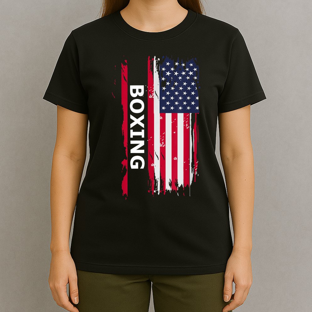 Patriotic Boxing USA Flag Apparel T-Shirt