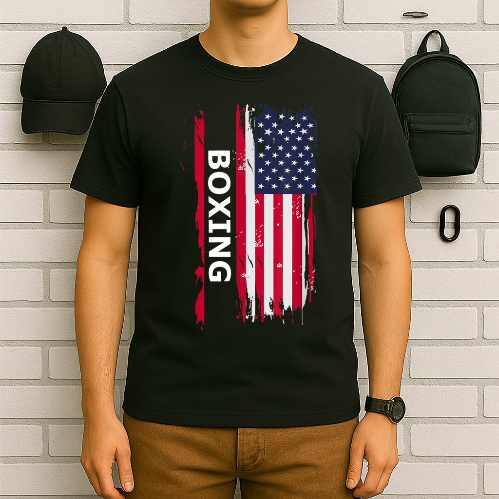 Patriotic Boxing USA Flag Apparel T-Shirt