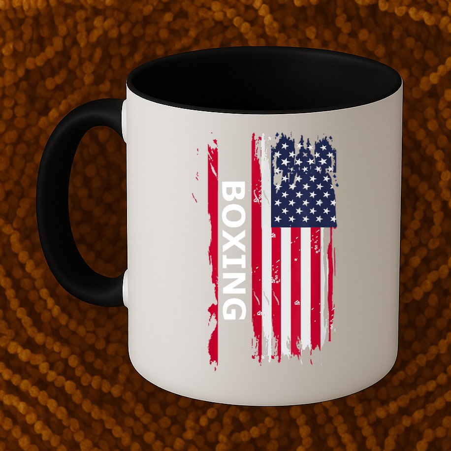 Patriotic Boxing USA Flag Apparel Mug