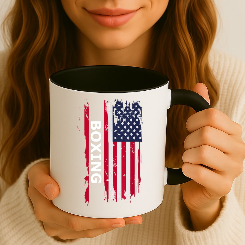 Patriotic Boxing USA Flag Apparel Mug