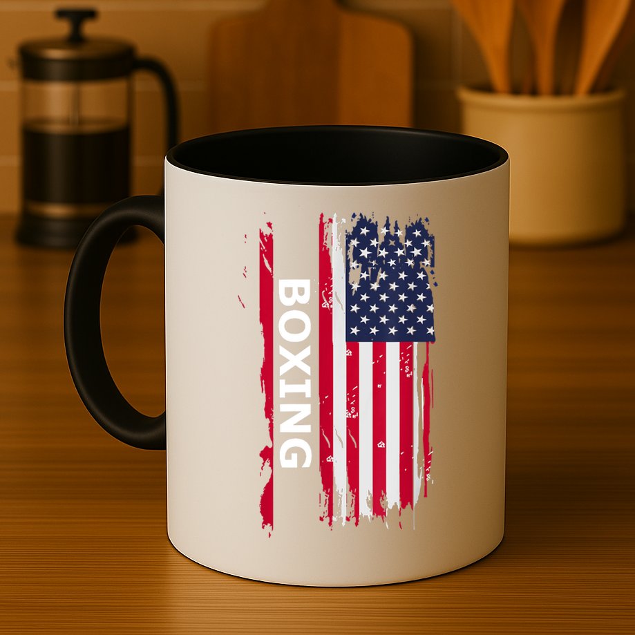 Patriotic Boxing USA Flag Apparel Mug