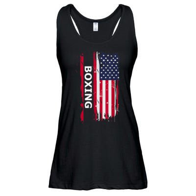 Patriotic Boxing USA Flag Apparel Ladies Essential Flowy Tank