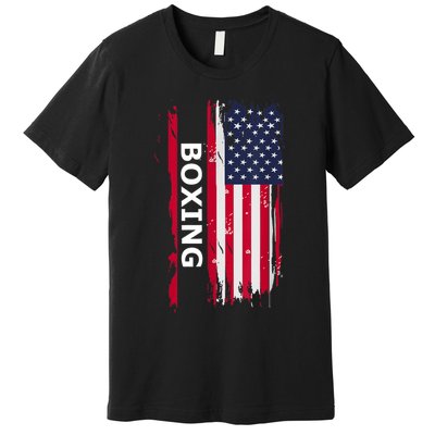 Patriotic Boxing USA Flag Apparel Premium T-Shirt