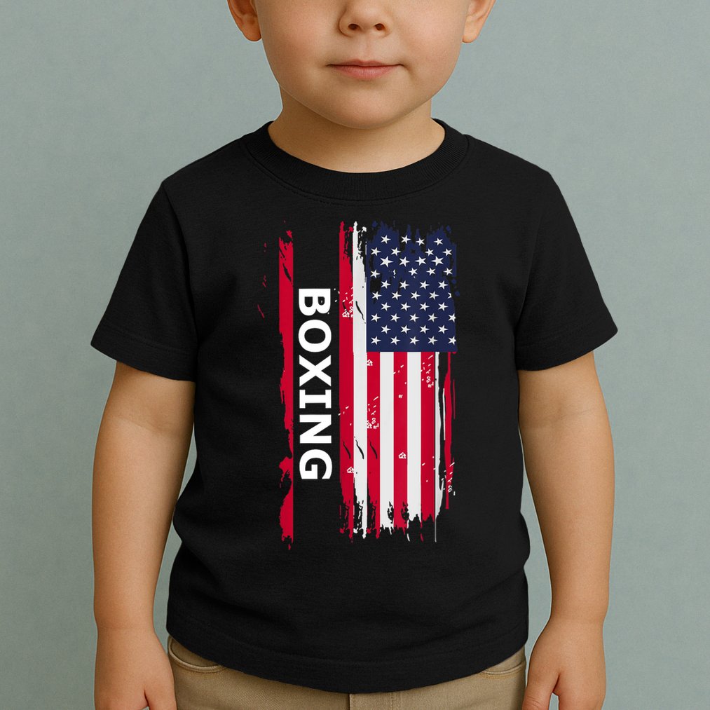 Patriotic Boxing USA Flag Apparel Toddler T-Shirt